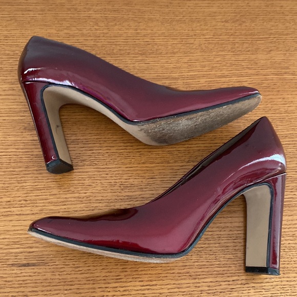 Simard square toed wine patent genuine leather high heels 👠. Made in Italy. 39 - Picture 4 of 14
